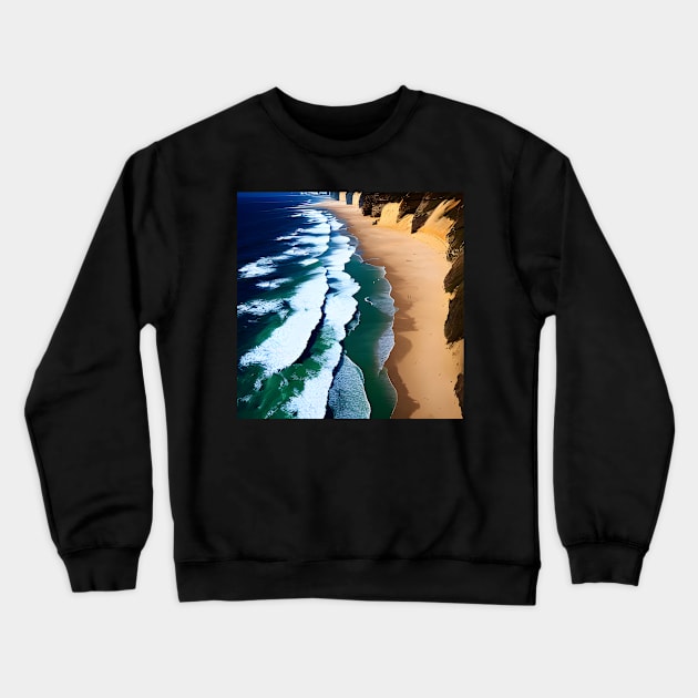 Sand beach waves - tshirt mugs pillows Crewneck Sweatshirt by supeart